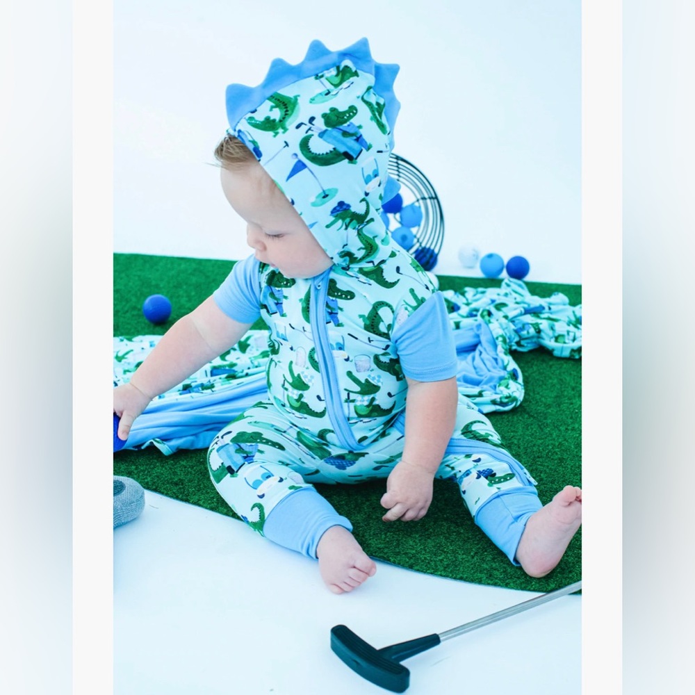 🐊Birdie bean hooded romper🐊